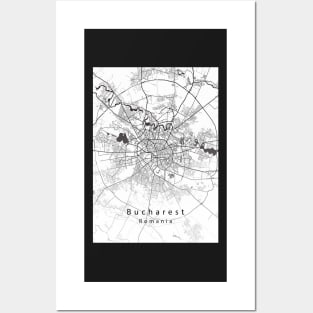 Bucharest Romania City Map Posters and Art